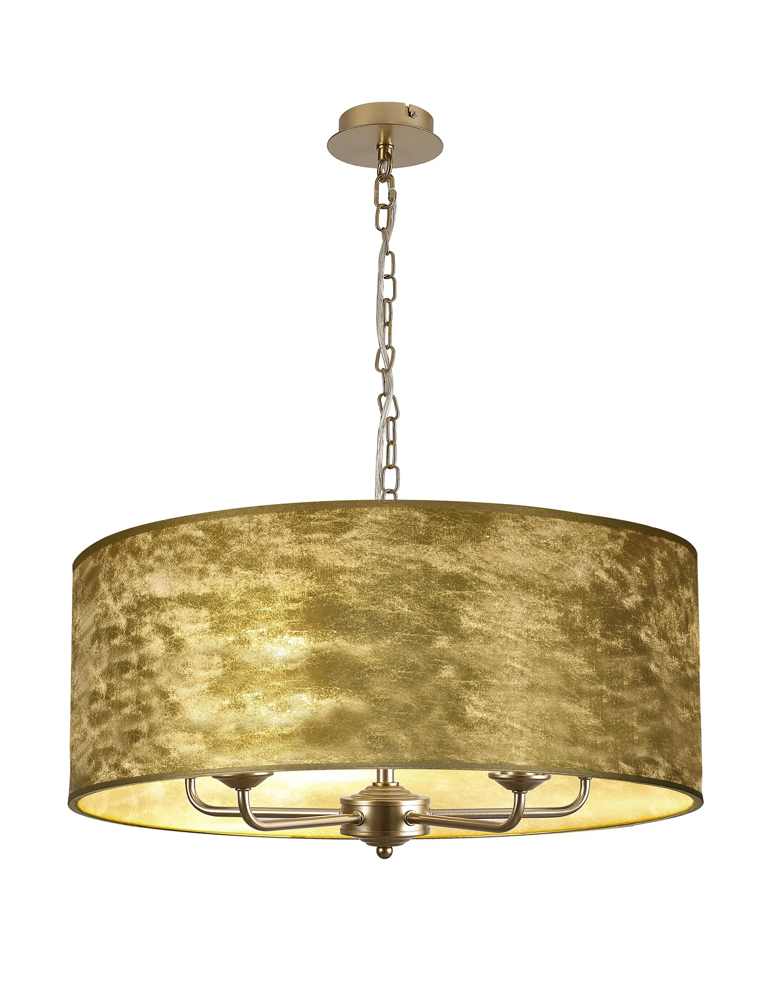 DK0985  Banyan 60cm 5 Light Pendant Champagne Gold, Gold Leaf